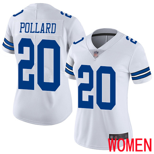 Women Dallas Cowboys Limited White Tony Pollard Road #20 Vapor Untouchable NFL Jersey